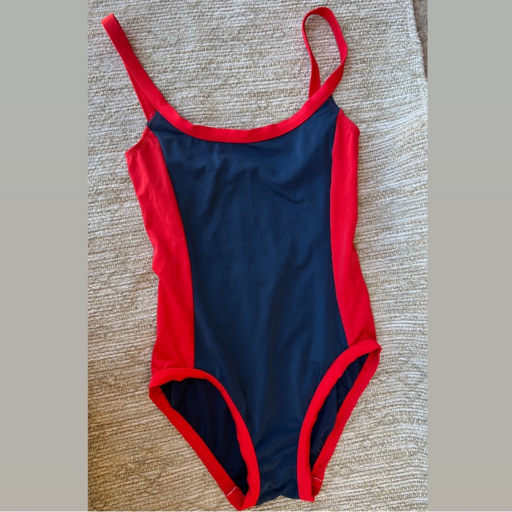 Marc by Marc Jacobs Navy & Red Color Block One Piece Swimsuit Size XS